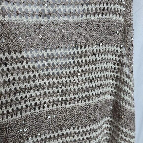 NWOT INC International Concepts Cowl Neck Loose-knit Sparkle Tank Sweater - M - Picture 4 of 8
